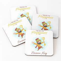 Key to Happiness Coasters (Set of 4)